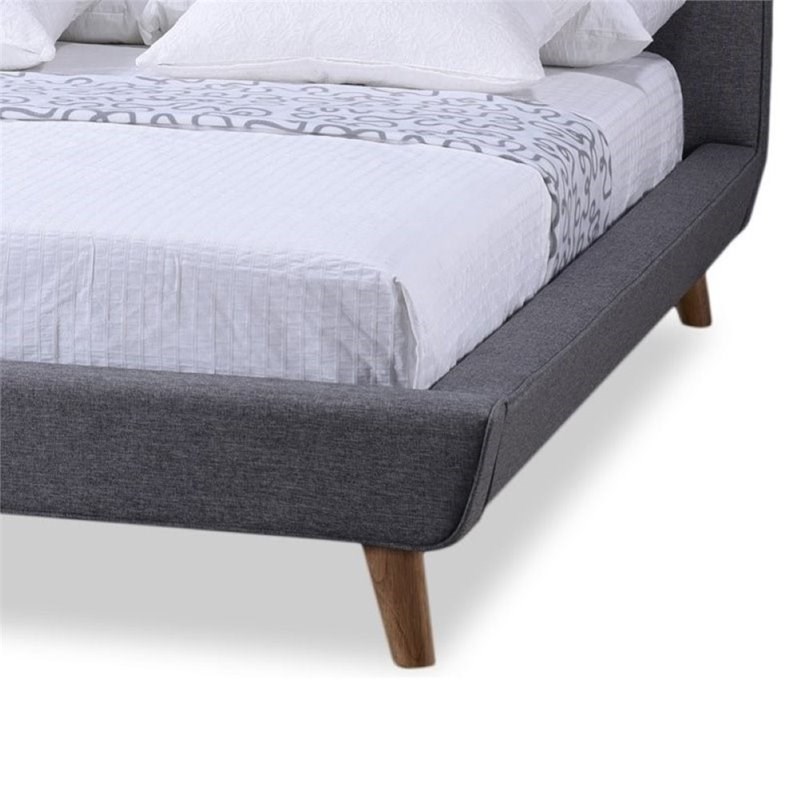 Atlin Designs Upholstered Full Platform Bed in Gray