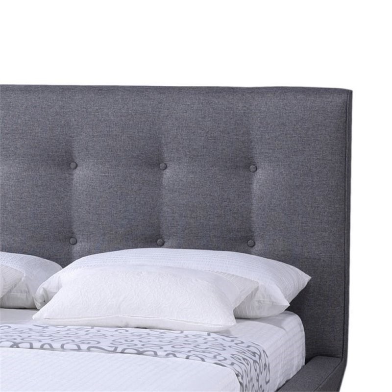 Atlin Designs Upholstered Queen Platform Bed in Gray