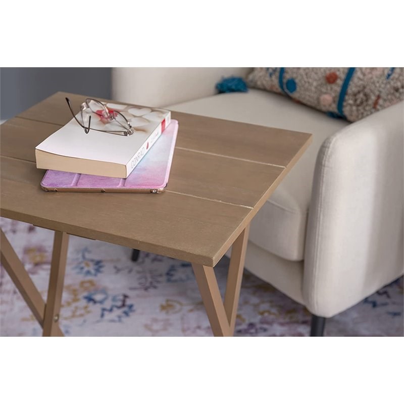 Atlin Designs 5 Piece Folding Tray Table Set in Gray Wash