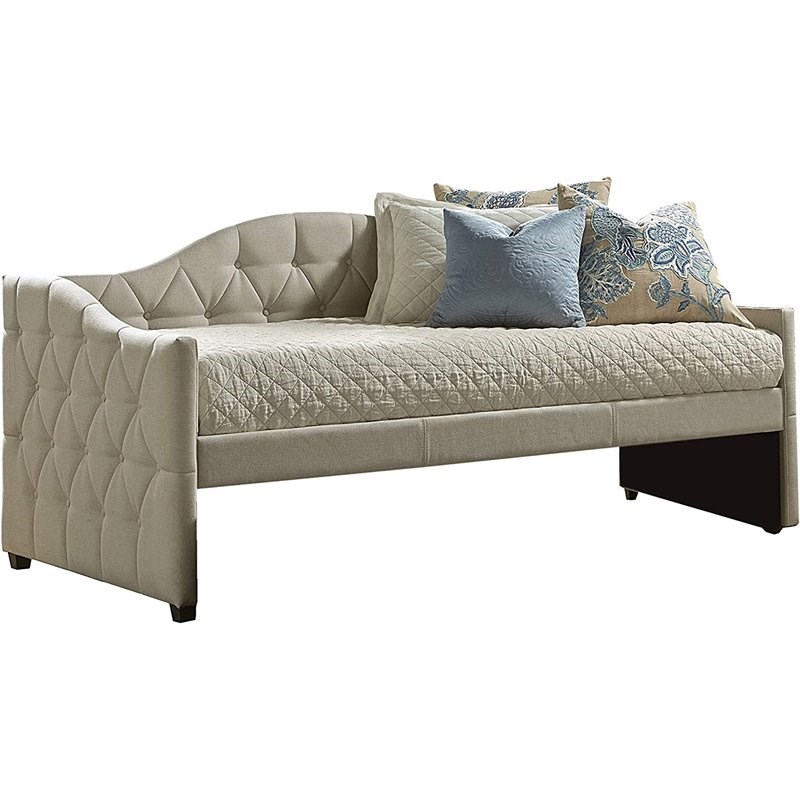 Atlin Designs Tufted Upholstered Twin Daybed in Beige