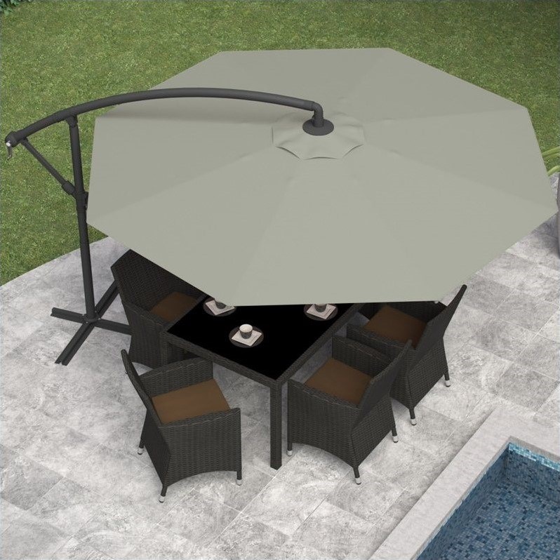 Atlin Designs Offset Patio Umbrella in Sand Gray