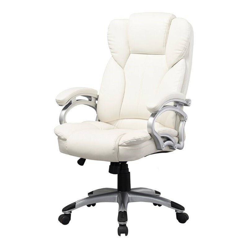 Atlin Designs Executive Faux Leather Office Chair in White