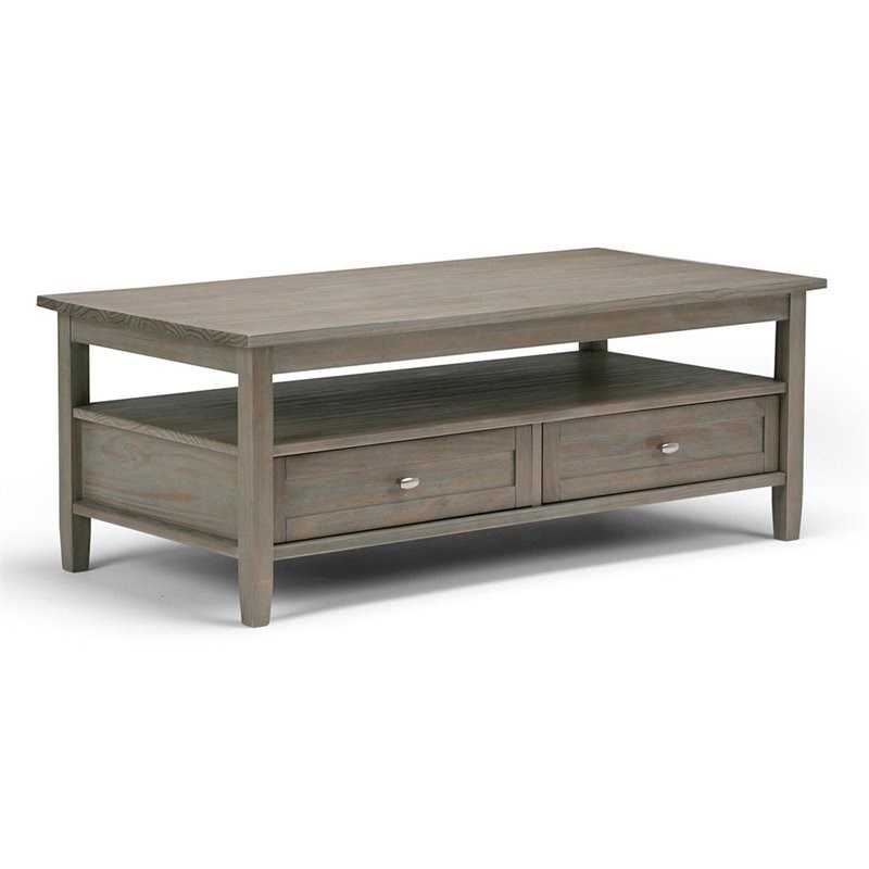 Atlin Designs 2-Drawers Coffee Table in Distressed Gray