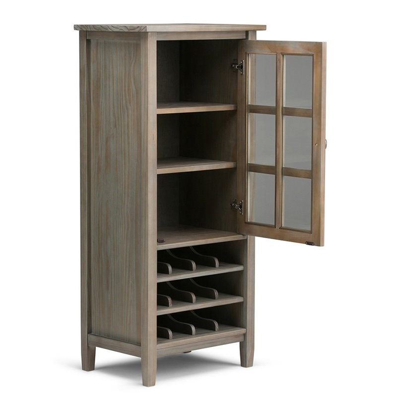 Atlin Designs Wine Cabinet in Distressed Gray