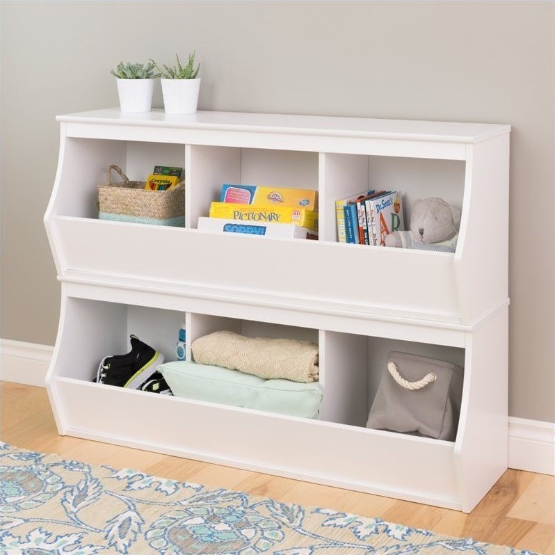 Atlin Designs Stacked 6-Bin Storage Cubby in White