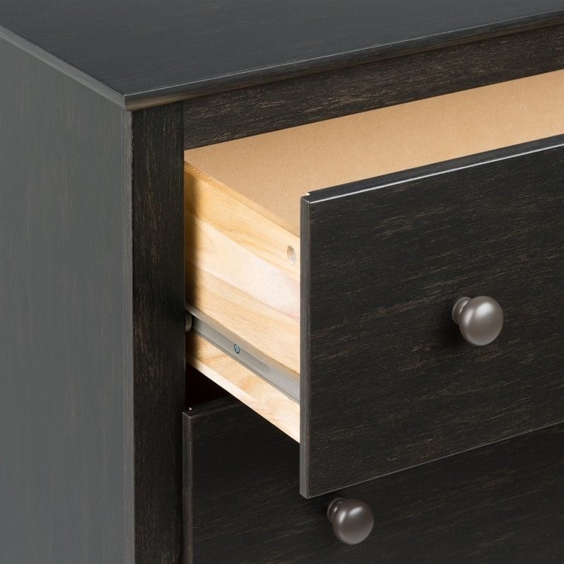 Atlin Designs 5-Drawer Composite Wood Bedroom Chest in Washed Black
