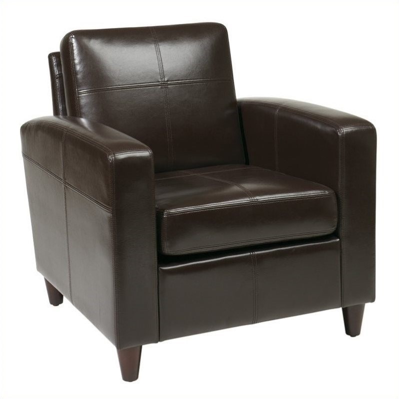 Atlin Designs Leather Club Chair in Espresso