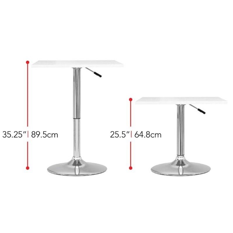 Atlin Designs Adjustable Square Pub Table in White