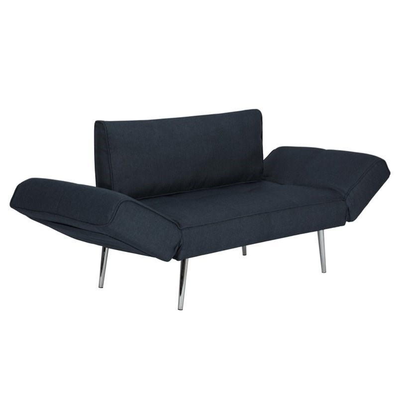 Atlin Designs Linen Convertible Chair in Navy Blue