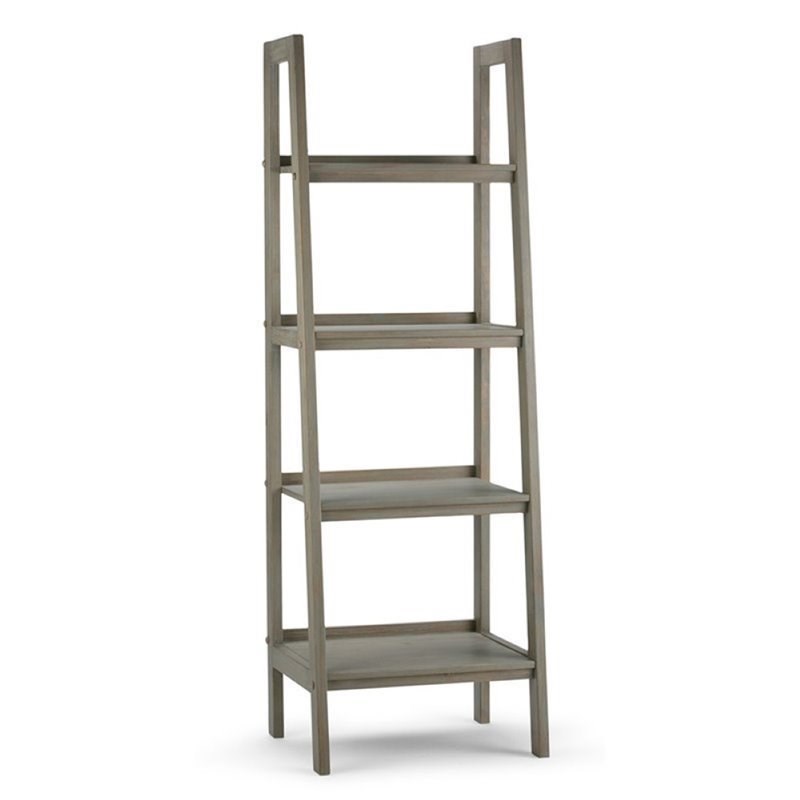 Atlin Designs 4 Shelf Ladder Bookcase in Saddle Brown
