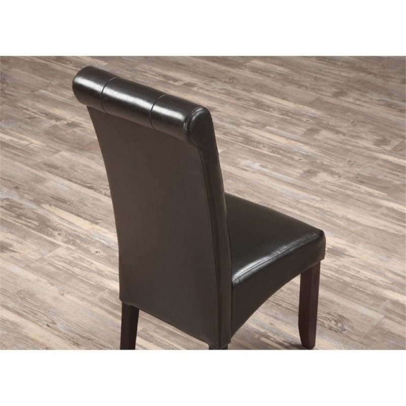 Atlin Designs Faux Leather Dining Chair in Brown (Set of 2)