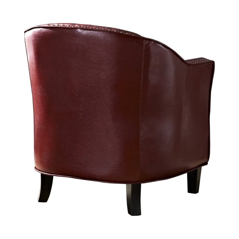 Atlin Designs Faux Leather Tub Chair in Red