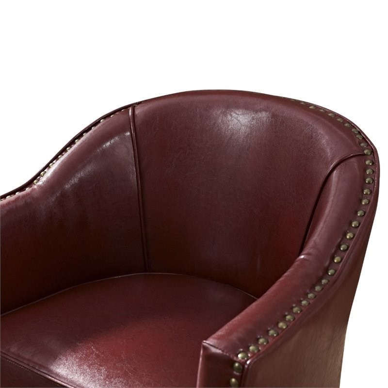 Atlin Designs Faux Leather Tub Chair in Red