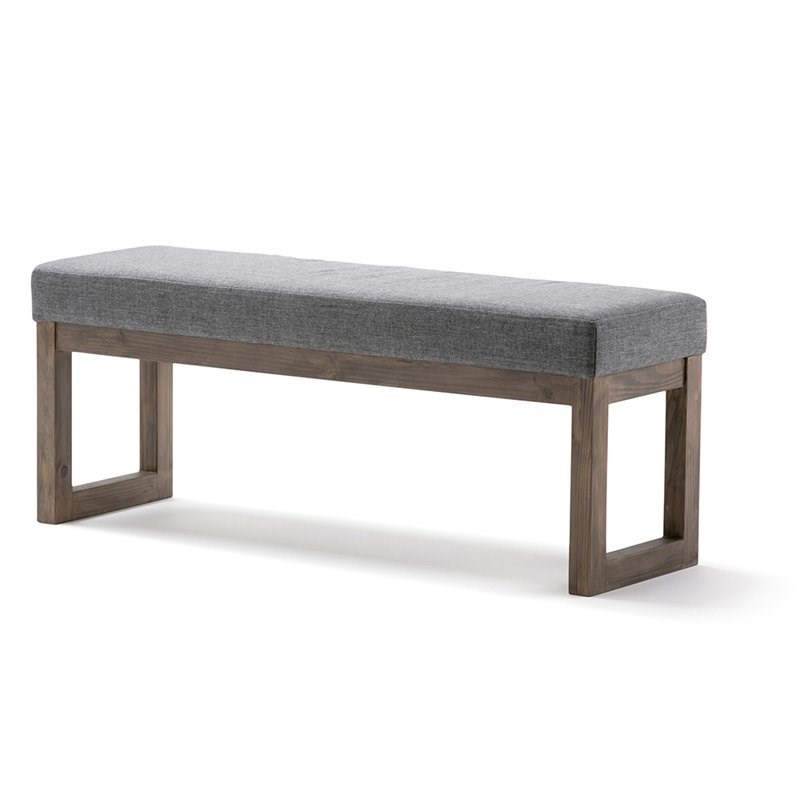 Atlin Designs Large Living Room Bench in Gray