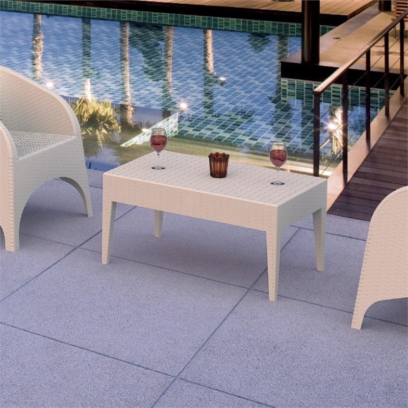 Atlin Designs Resin Patio Coffee Table in White