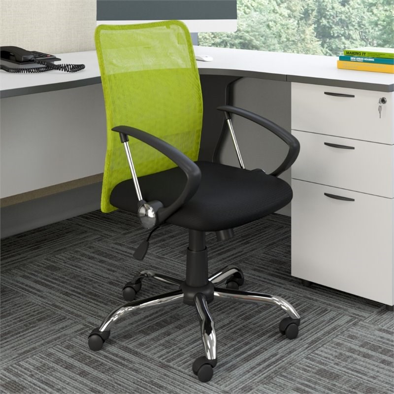 Atlin Designs Contoured Mesh Back Office Chair in Lime Green