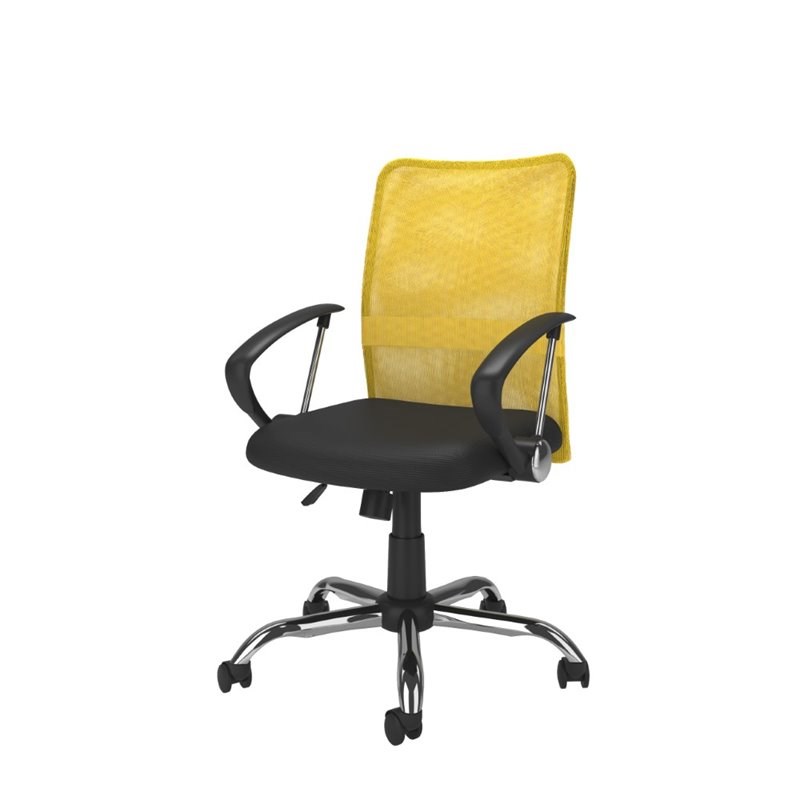 Atlin Designs Contoured Mesh Back Office Chair Yellow