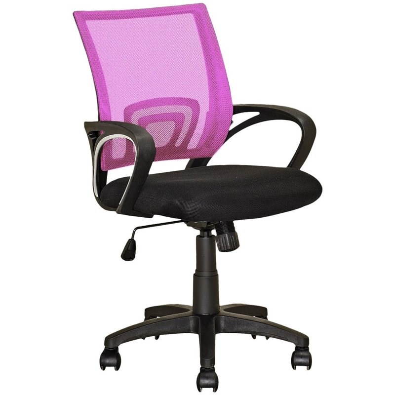 Atlin Designs Mesh Back Swivel Office Chair in Pink and Black