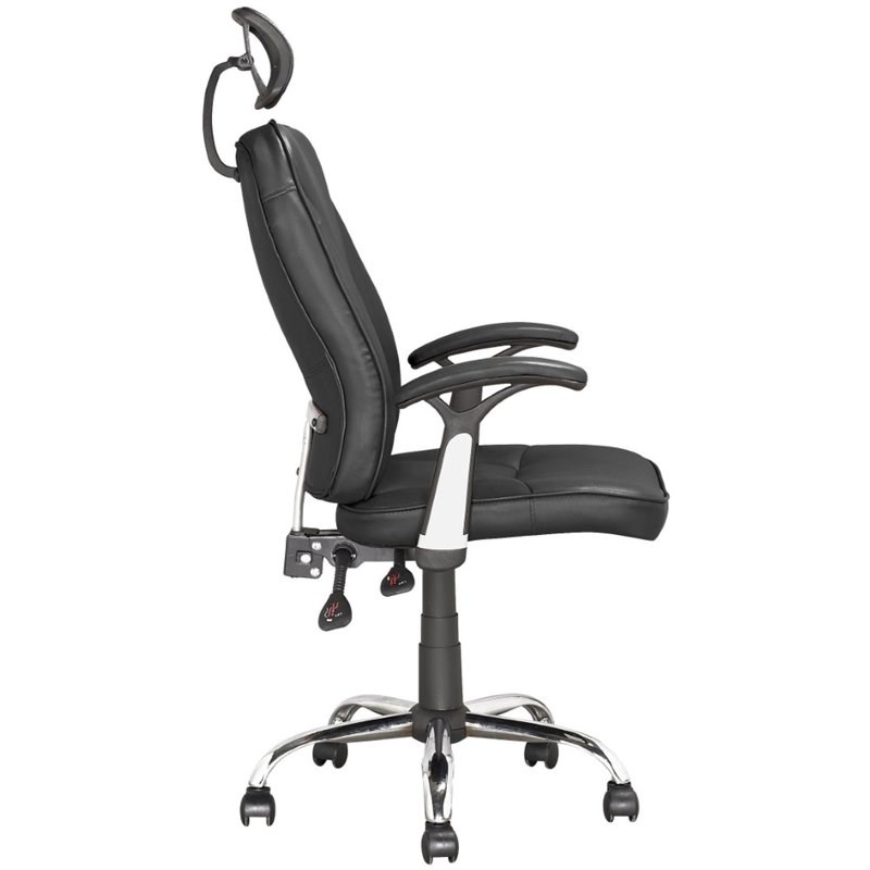 Atlin Designs Faux Leather Tilting Executive Chair in Black