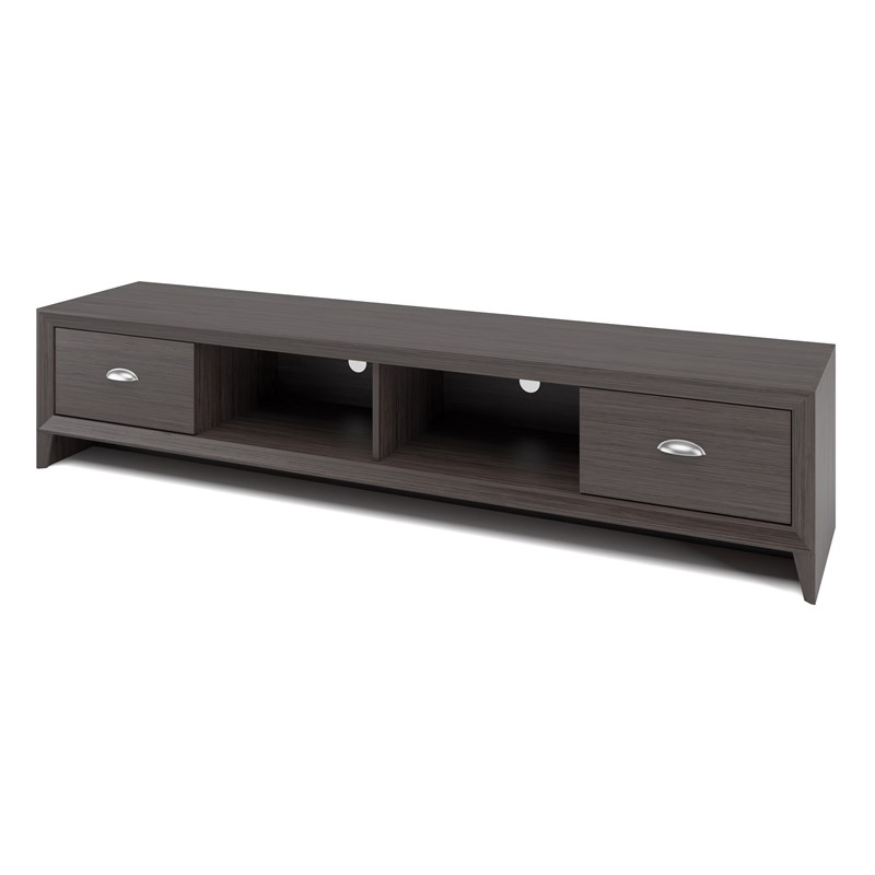 Atlin Designs Extra Wide Brown Wood Grain TV Stand - For TVs up to 80