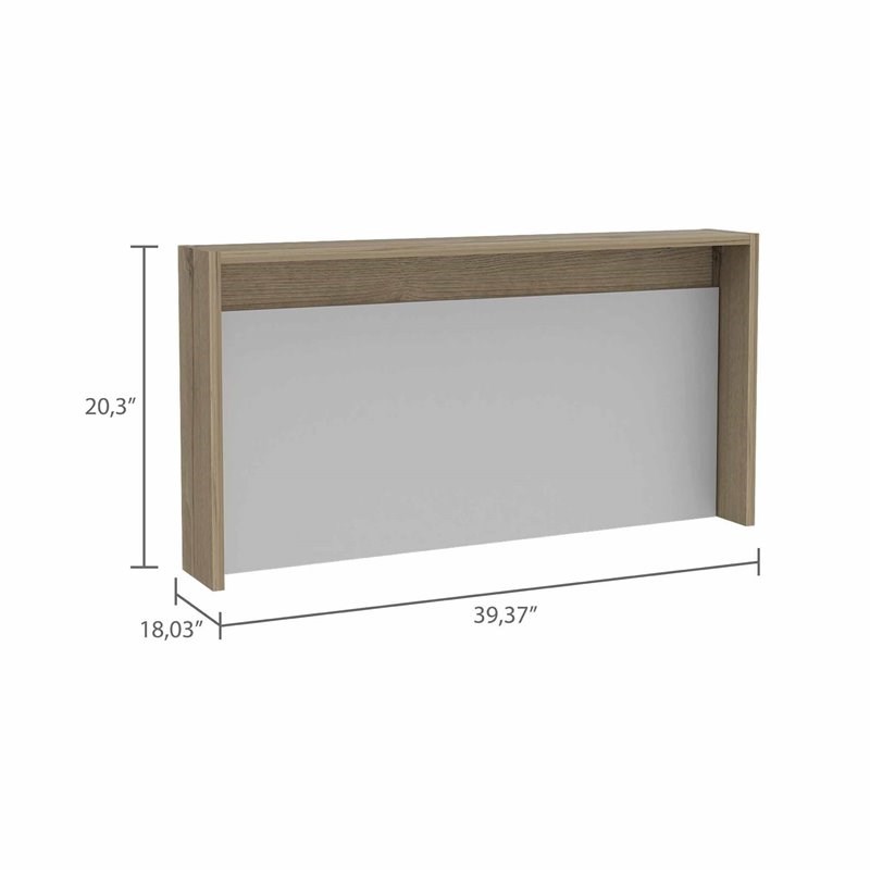 Atlin Designs Brickell Modern Wood Floating Desk for Office in Light Oak/White