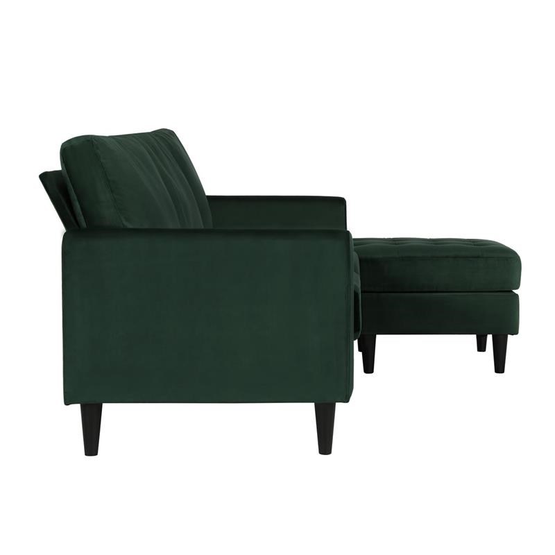 Atlin Designs Modern Reversible Sectional Sofa Couch in Green