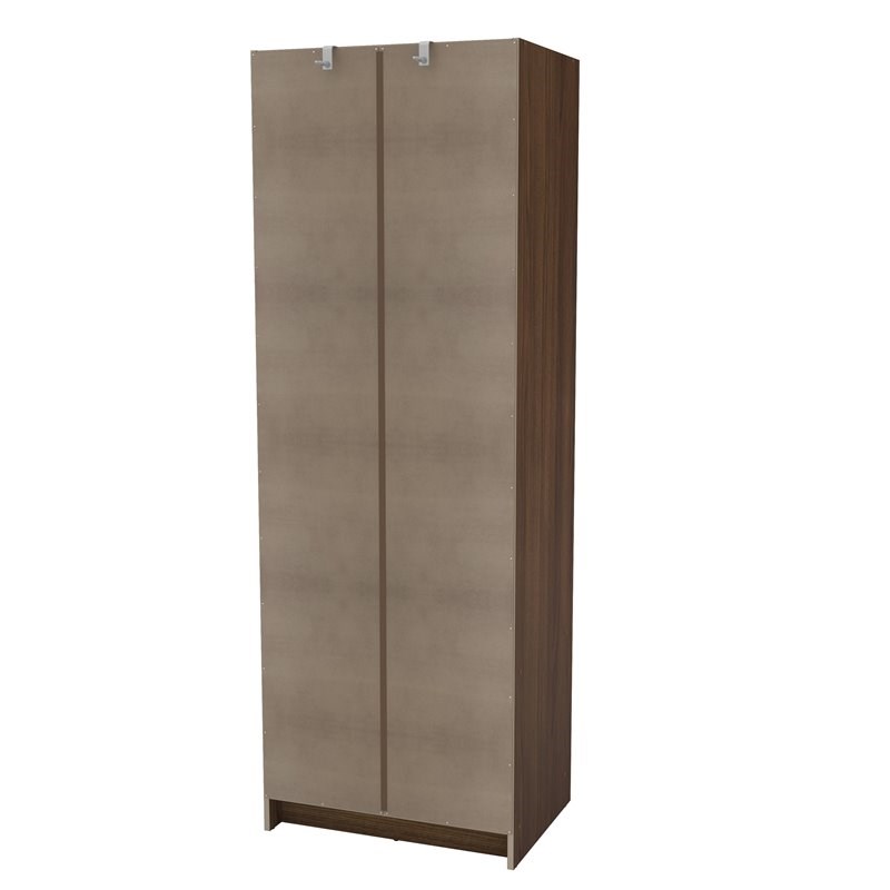 Atlin Designs Contemporary Wood 2-Door and 2-Drawer Wardrobe in Dark Brown