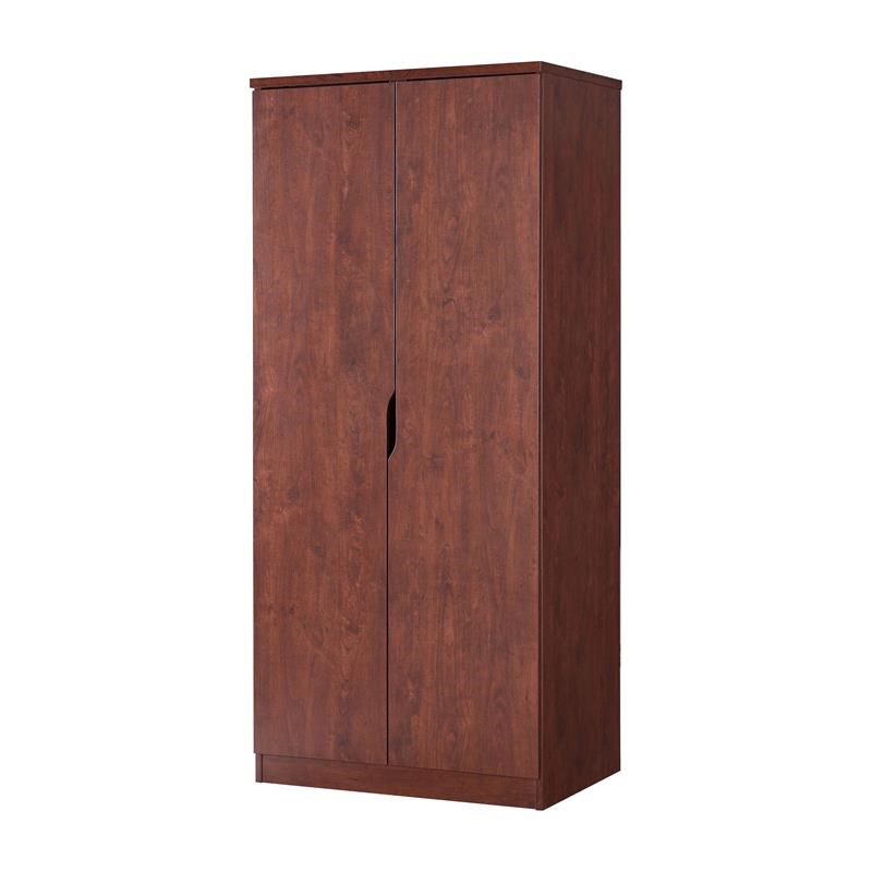 Atlin Designs Traditional Wood 2-Shelf Wardrobe in Vintage Walnut