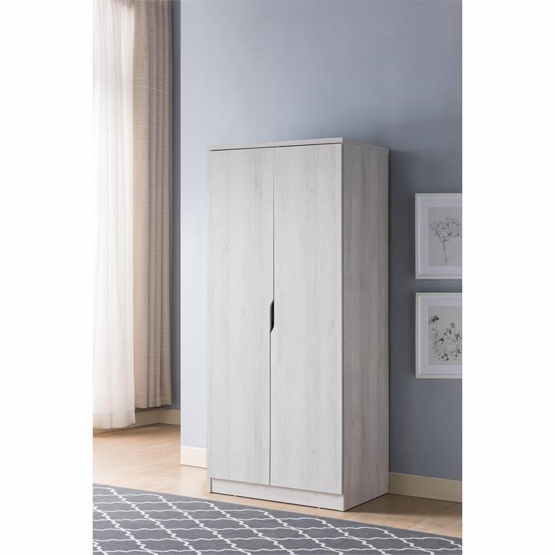 Atlin Designs Contemporary Wood Bedroom Wardrobe in White Oak