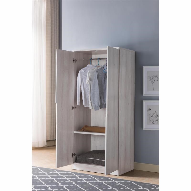 Atlin Designs Contemporary Wood Bedroom Wardrobe in White Oak