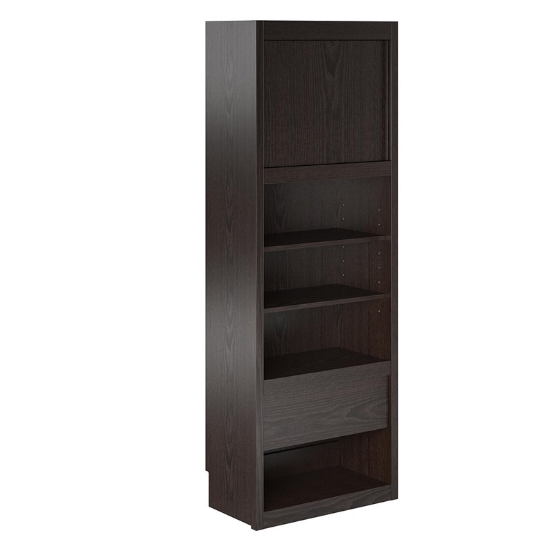 Atlin Designs Murphy Wall Bed Side Cabinet with Pullout Nightstand in Espresso