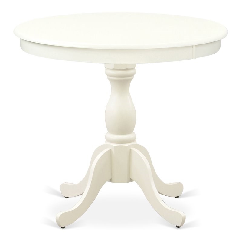 Atlin Designs Antique Wood Dining Table with Pedestal Legs in White