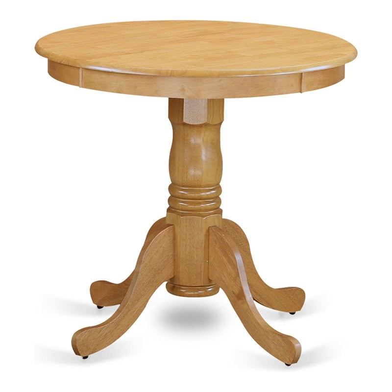 Atlin Designs Round Rubber Wood Dining Table in Oak