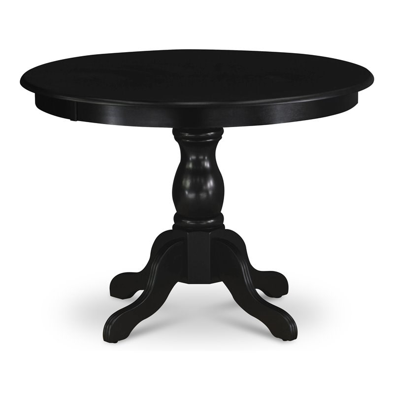 Atlin Designs Wood Dining Table with Pedestal Legs in Black