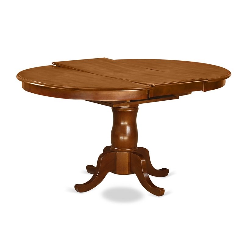 Atlin Designs Wood Butterfly Leaf Dining Table in Saddle Brown