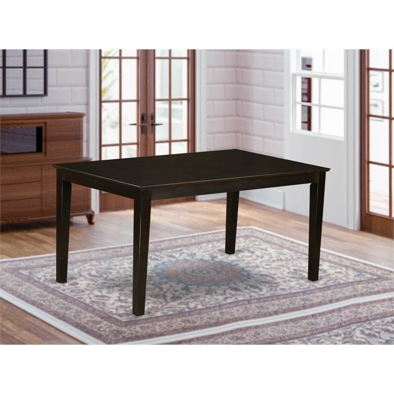 Atlin Designs Rectangular Solid Wood Dining Table in Cappuccino