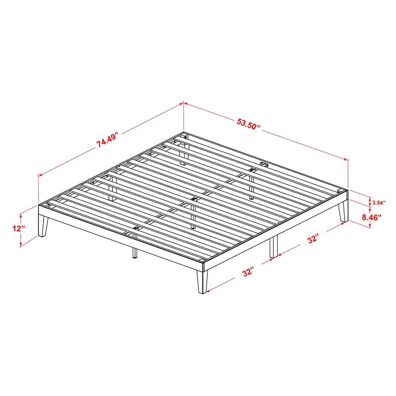 Atlin Designs Engineered Wood Full Platform Bed in Rustic Oak