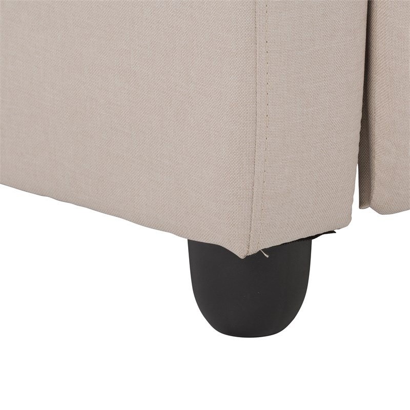 Atlin Designs Soft Fabric Manual Recliner in Beige