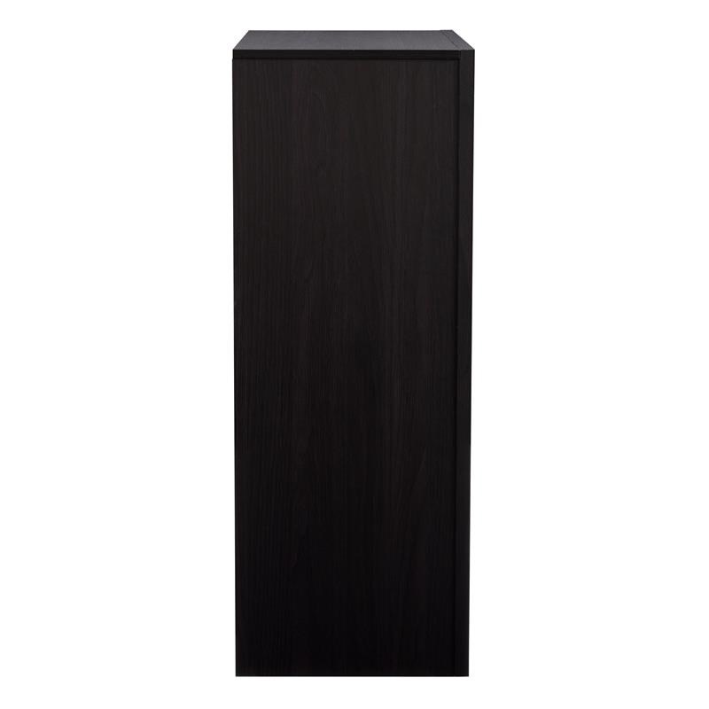 Atlin Designs 5 Drawer Tall Dresser in Black Faux Woodgrain