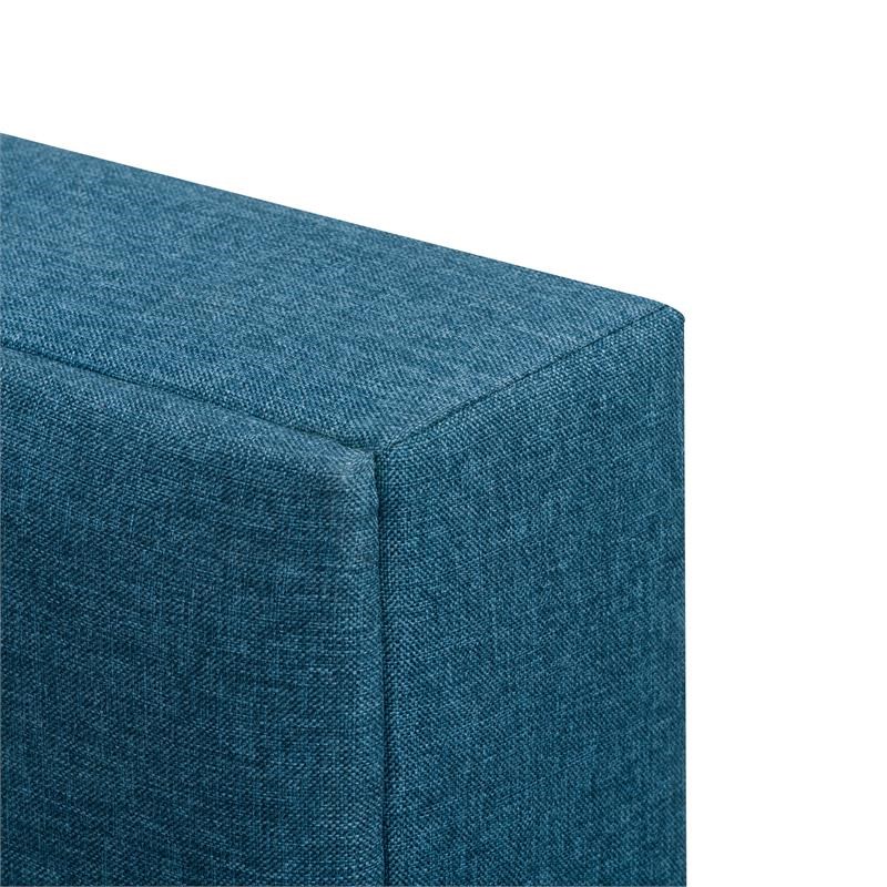 Atlin Designs Fabric Rectangle Panel Single/Twin Bed Frame in Ocean Blue