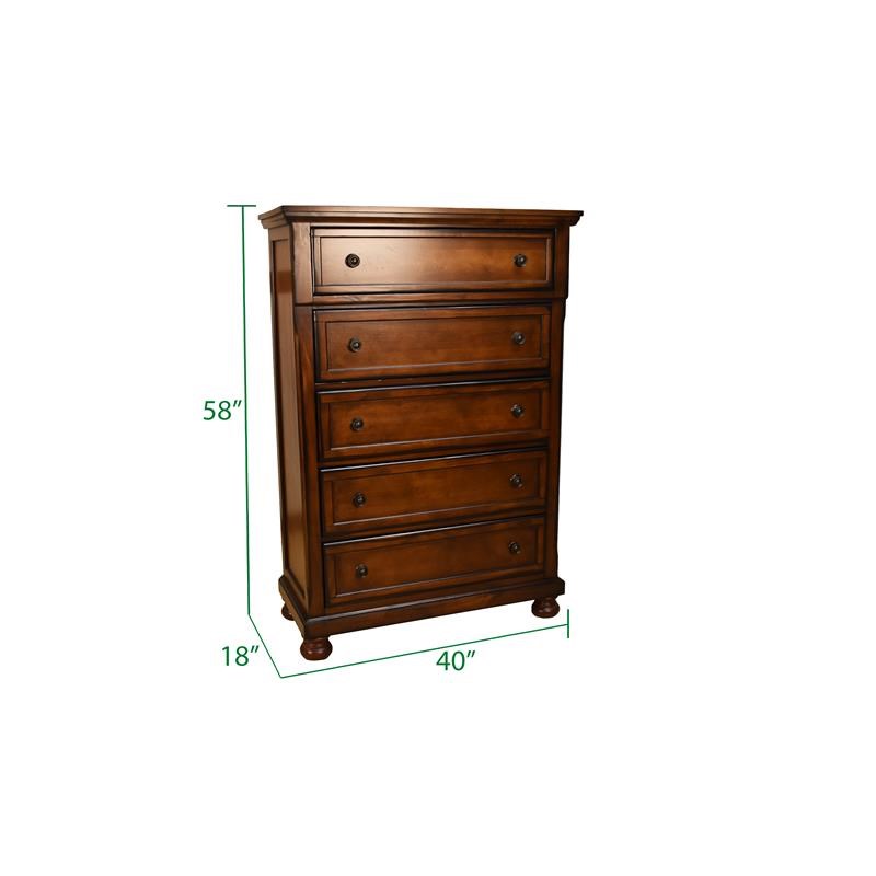 Atlin Designs Transitional Chest Made with Wood in Dark Walnut
