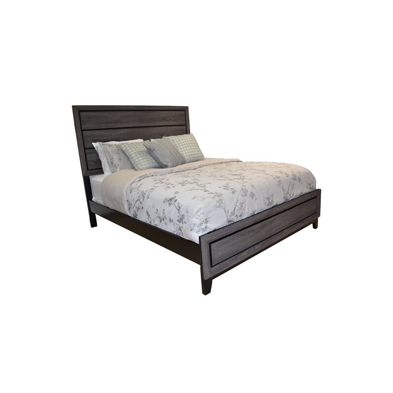 Atlin Designs Queen Size Contemporary Bed Made with Solid Wood in Gray