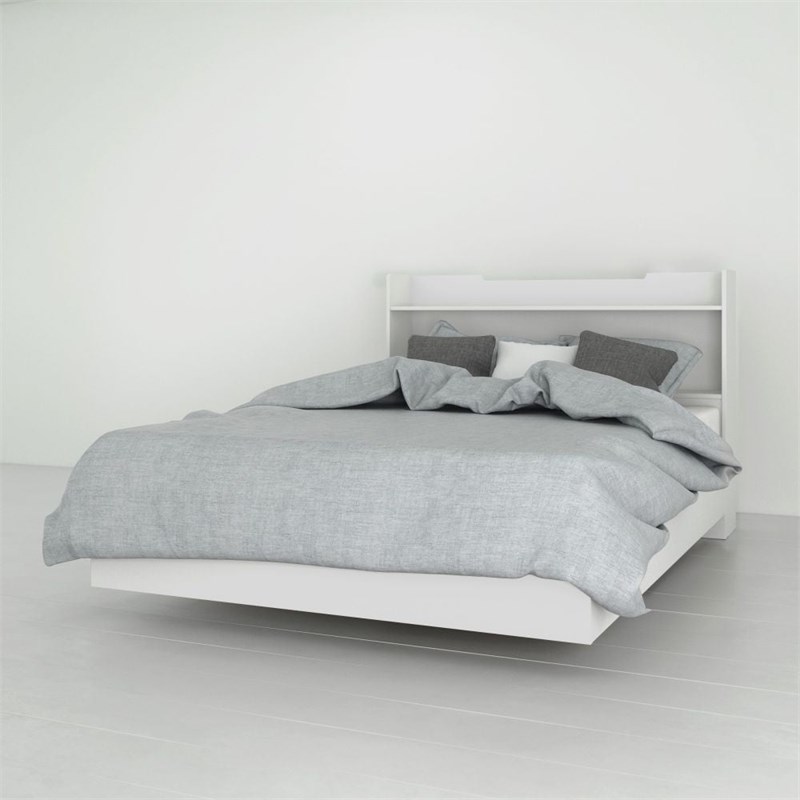Atlin Designs Modern Engineered Wood 2 Piece Full Size Bedroom Set in White