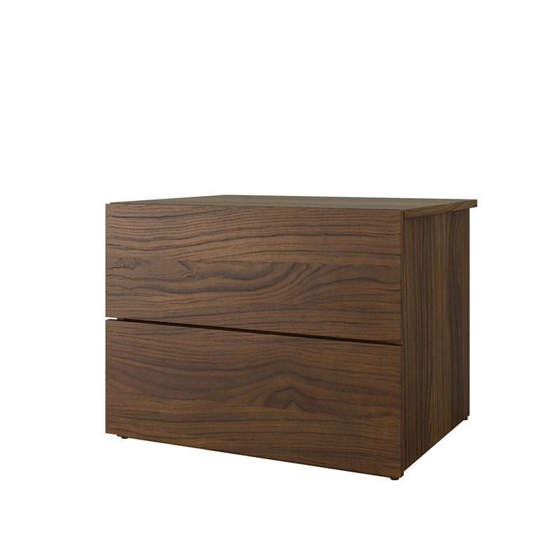 Atlin Designs Modern Engineered Wood 4 Piece Twin Size Bedroom Set in Brown