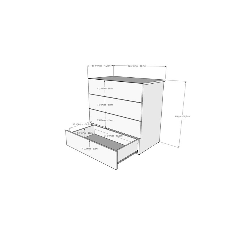 Atlin Designs Modern Engineered Wood 4 Piece Full Size Bedroom Set in Black
