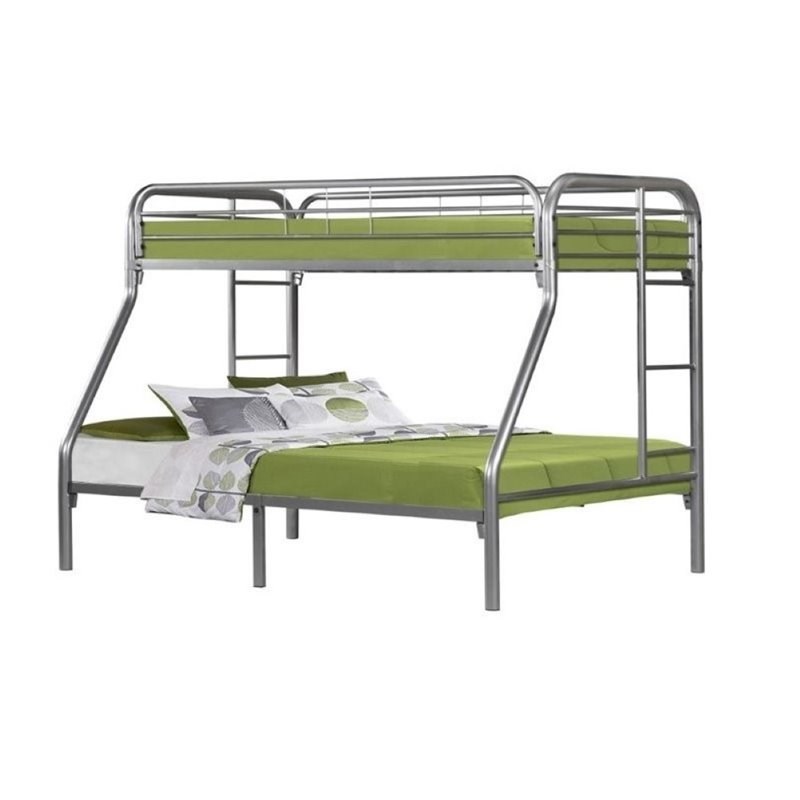 Rosebery Kids Twin Over Full Bunk Bed in Silver