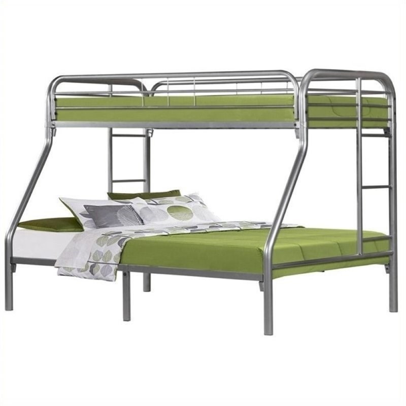 Rosebery Kids Twin Over Full Bunk Bed in Silver