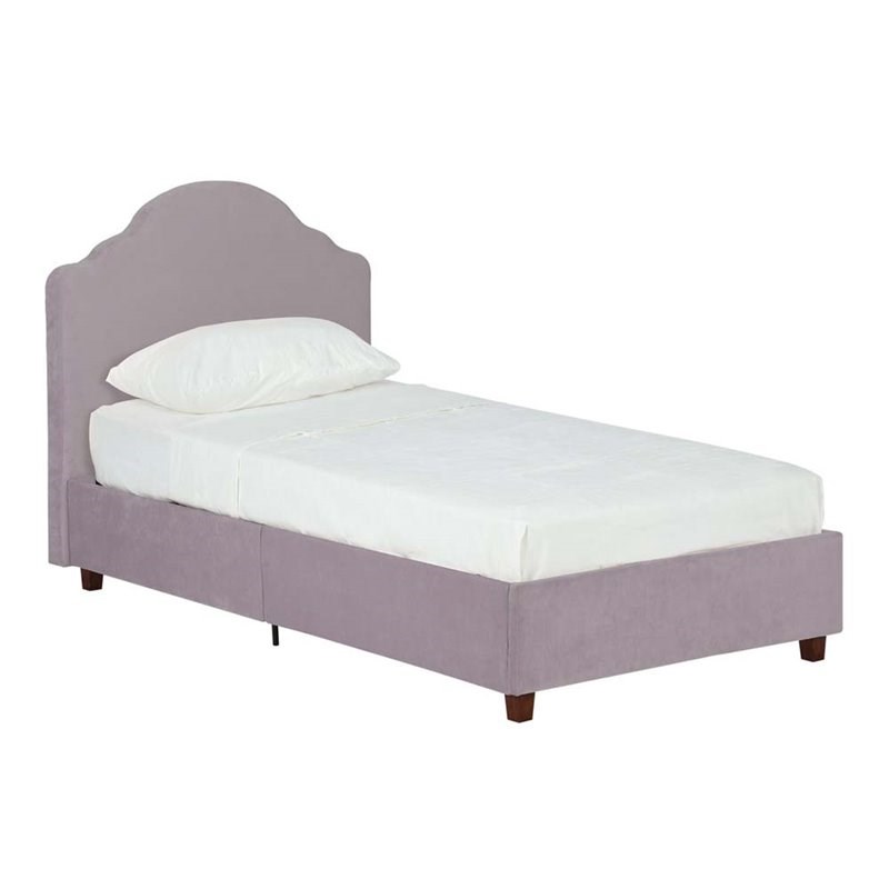 Rosebery Kids Upholstered Twin Platform Bed in Light Purple Lilac
