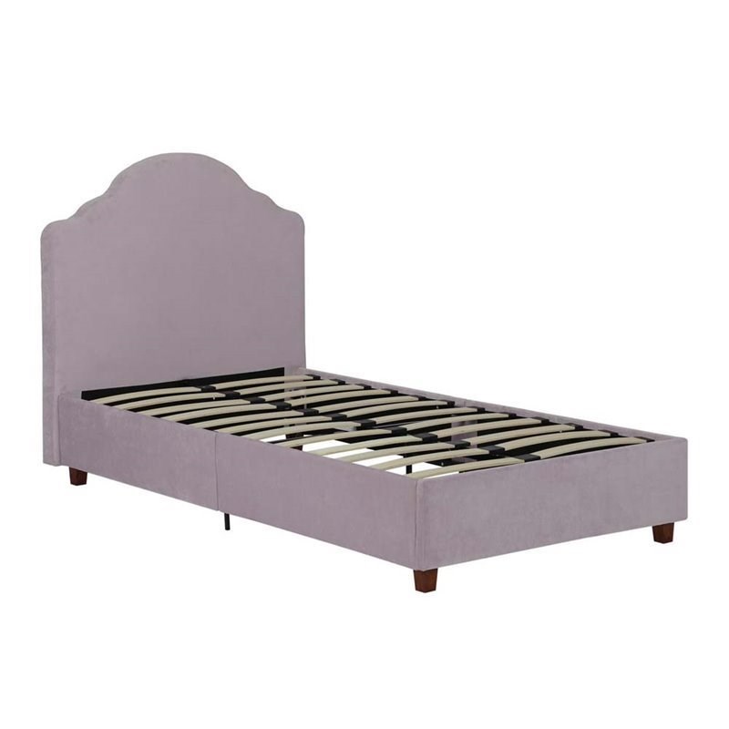 Rosebery Kids Upholstered Twin Platform Bed in Light Purple Lilac