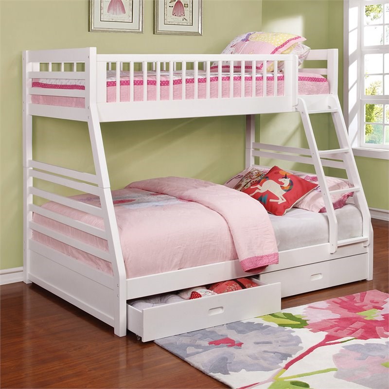 Rosebery Kids Twin Over Full Bunk Bed in White